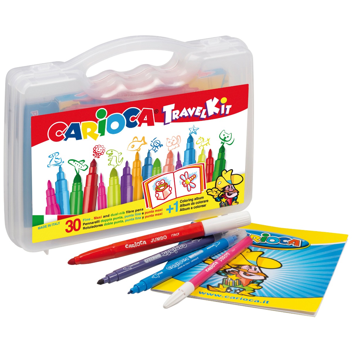 Carioca Reiseset mit 30 Filzstiften und Malbuch