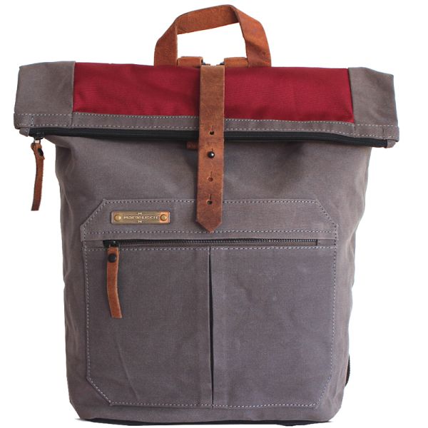 Margelisch Backpack Ulom 3 Canvas - khaki, grey/red