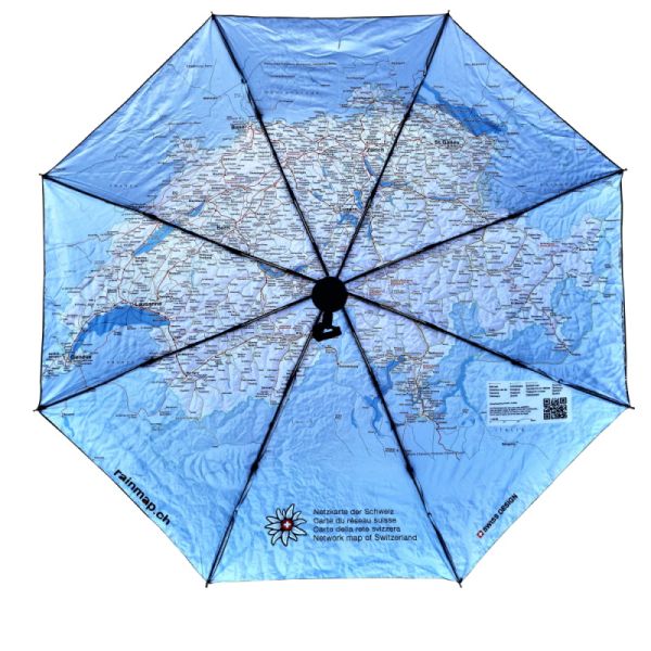 Parapluie de poche Rainmap réseau suisse