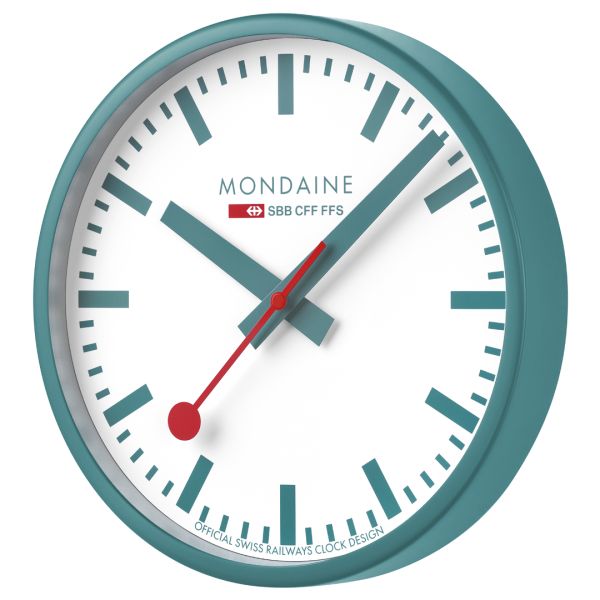Limitierte Edition: Mondaine SBB Wanduhr 25 cm Transformative Teal