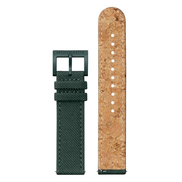 Mondaine FFS cinturino in tessuto con rivestimento in sughero 20 mm verde