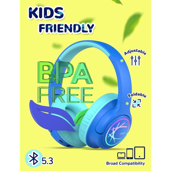 iClever cuffie per bambini blu