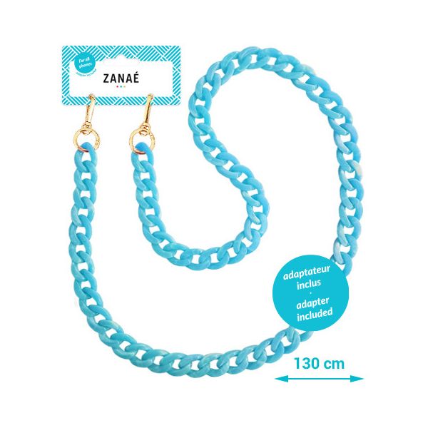 Zanaé mobile phone chain Caraibe Vibe 17373 Mineral Spring light blue