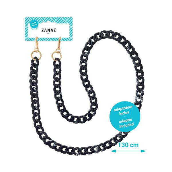 Zanaé mobile phone chain Marble Vibe 17379 Mineral Winter black