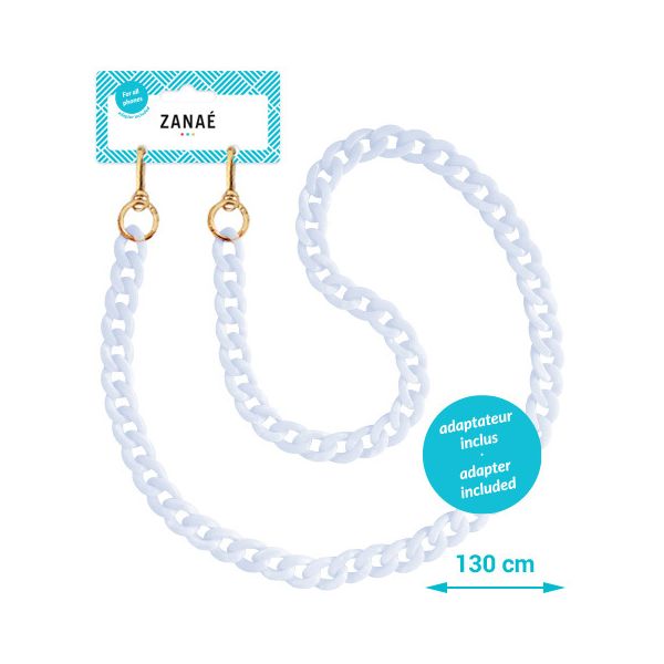 Zanaé mobile phone chain Crystal 17466 Summer Harmony white