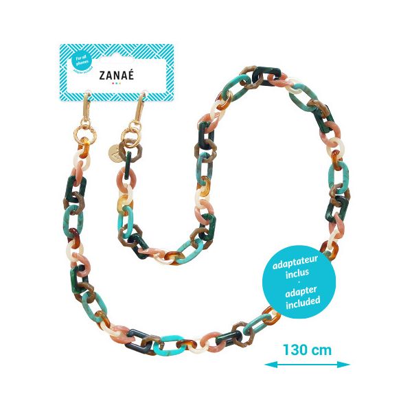 Zanaé mobile phone chain Blue Land 18330 Karma colored