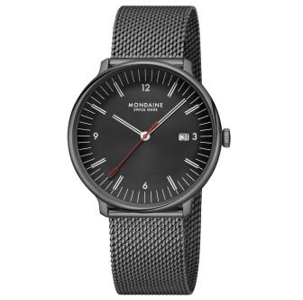 Mondaine Doppio wristwatch 41 mm