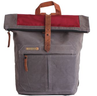 Margelisch Backpack Ulom 3 Canvas - khaki, grey/red