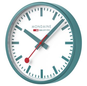 Limited edition: Mondaine SBB wall clock 25 cm Transformative Teal