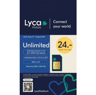 Lycamobile SIM-Karte für Prepaid Hello Swiss M