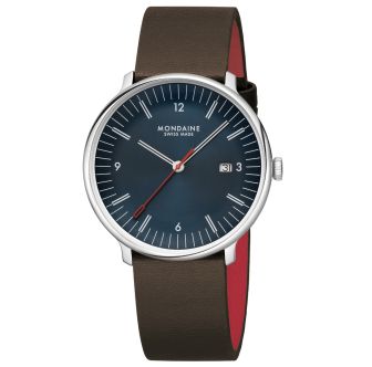 Mondaine Doppio wristwatch 41 mm
