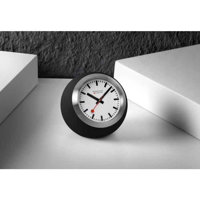 Mondaine SBB Globe table clock 60 mm black