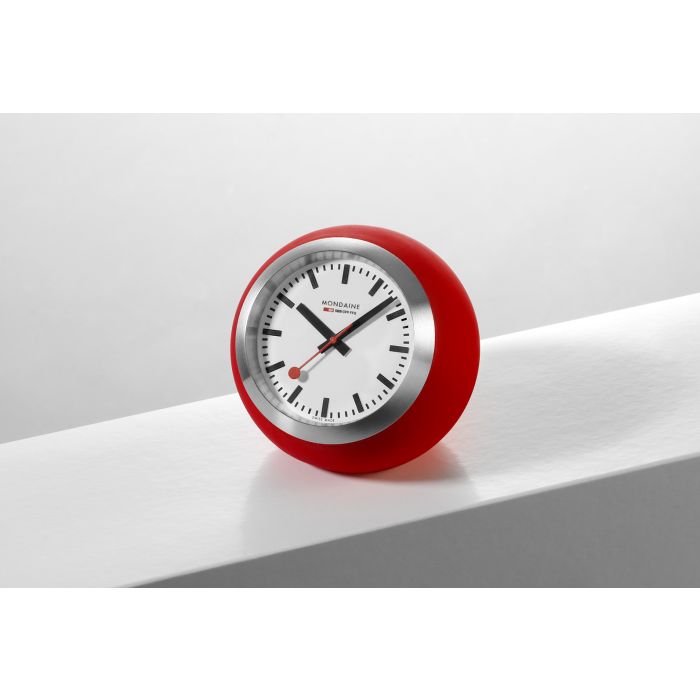 Mondaine CFF horloge de bureau Globe 60 mm rouge