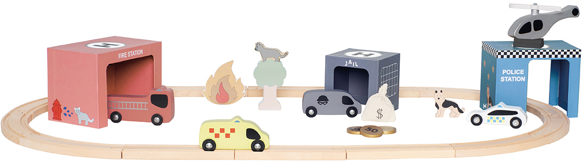 Jabadabado set di servizi di soccorso in legno