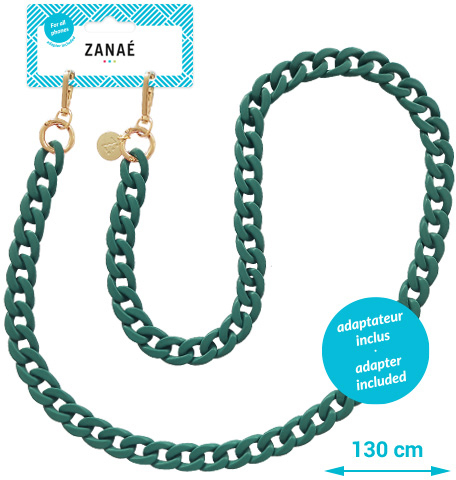 Zanaé mobile phone chain Emerald 19538 Mate green